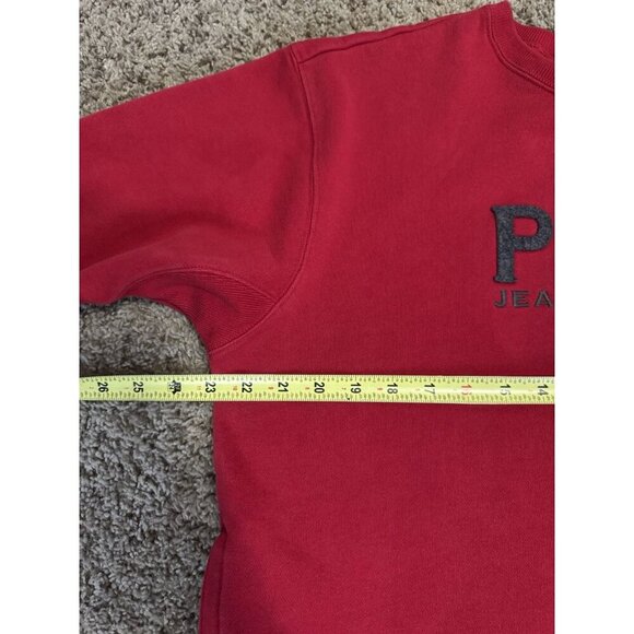 POLO RALPH LAUREN VTG Red Sweatshirt Pullover Sweater Pockets Y2k 90s Spellout M - Picture 4 of 8